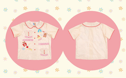 NIKKOU - Animal Embroidered Lace Shirt shirt Nikkou home S
