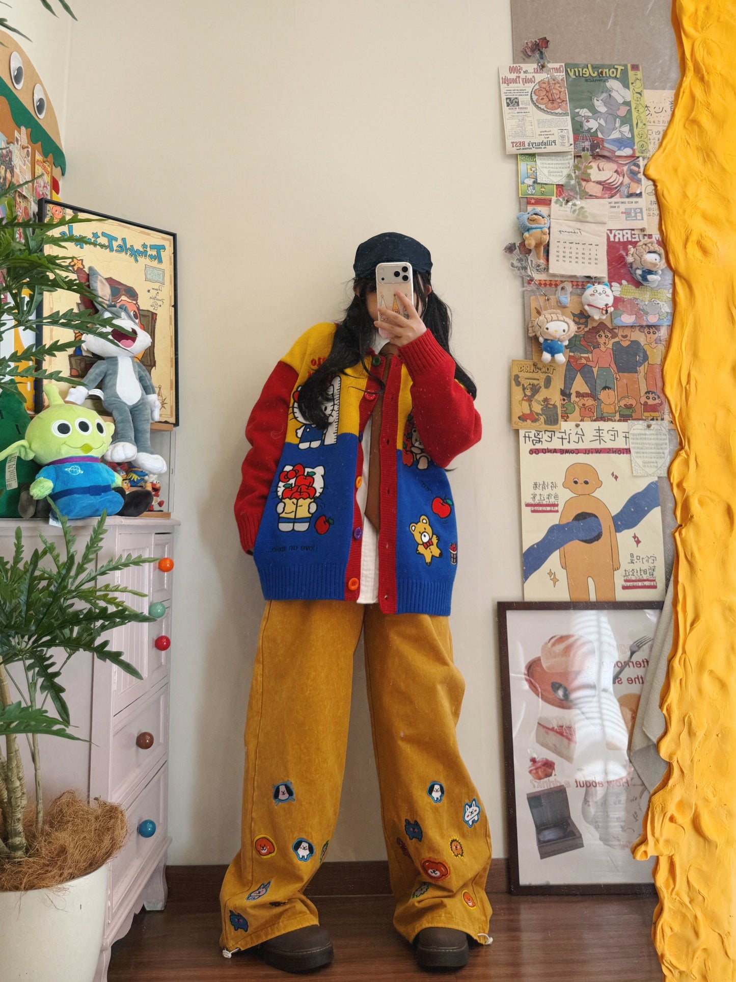 BIBULU - Kidcore Apple Embroidered Cardigan cardigan BIBULU