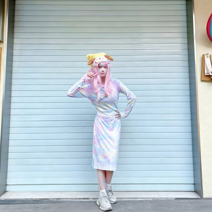 Rainbow Universe RUX - Pastel Decora Long Sleeve Skirt Set set Rainbow Universe RUX