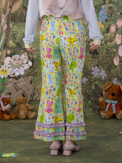 tntntutu - Floral Animal Flare Pants pants tntntutu