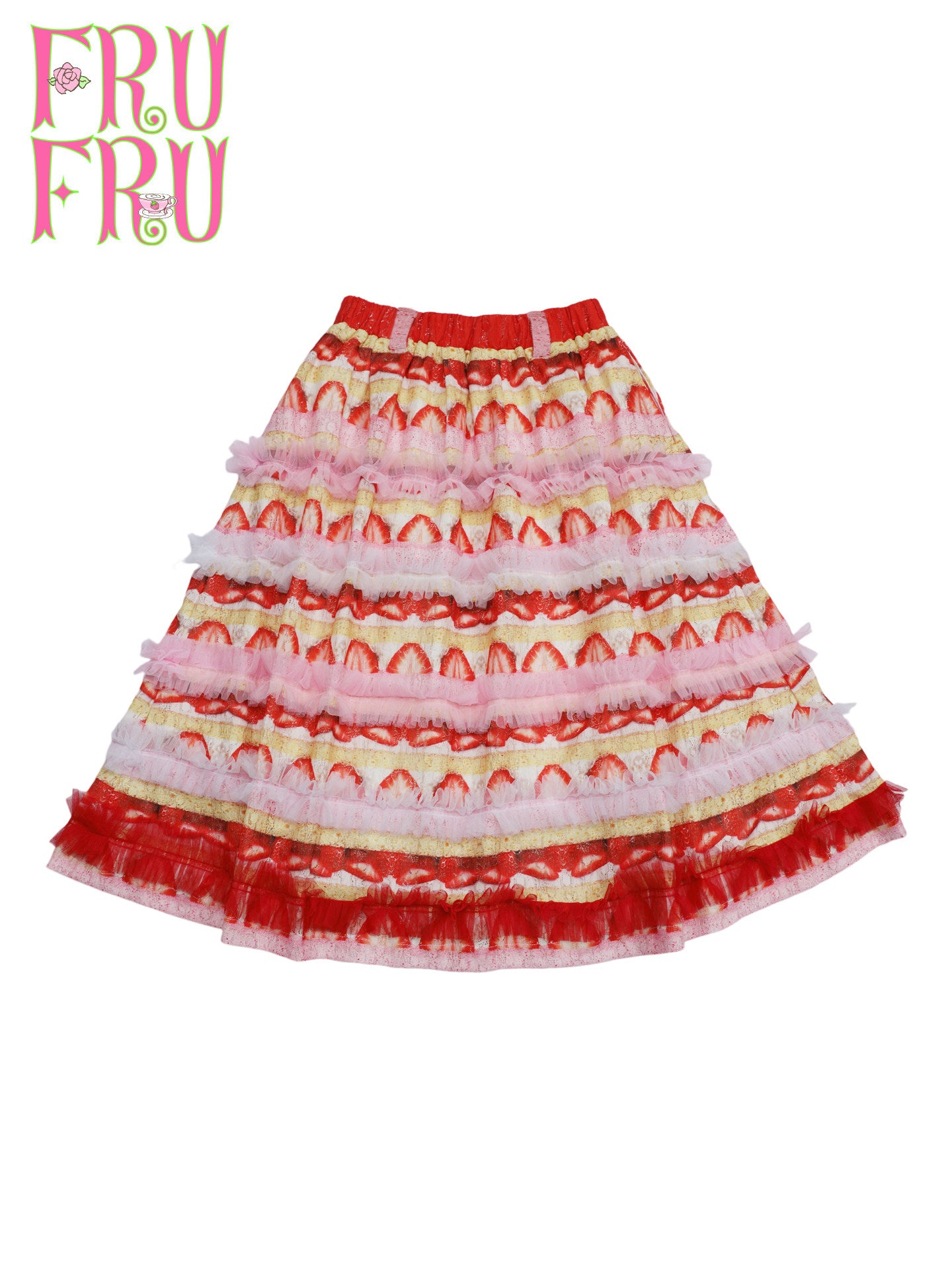 FruFru - Strawberry Lace Print Skirt