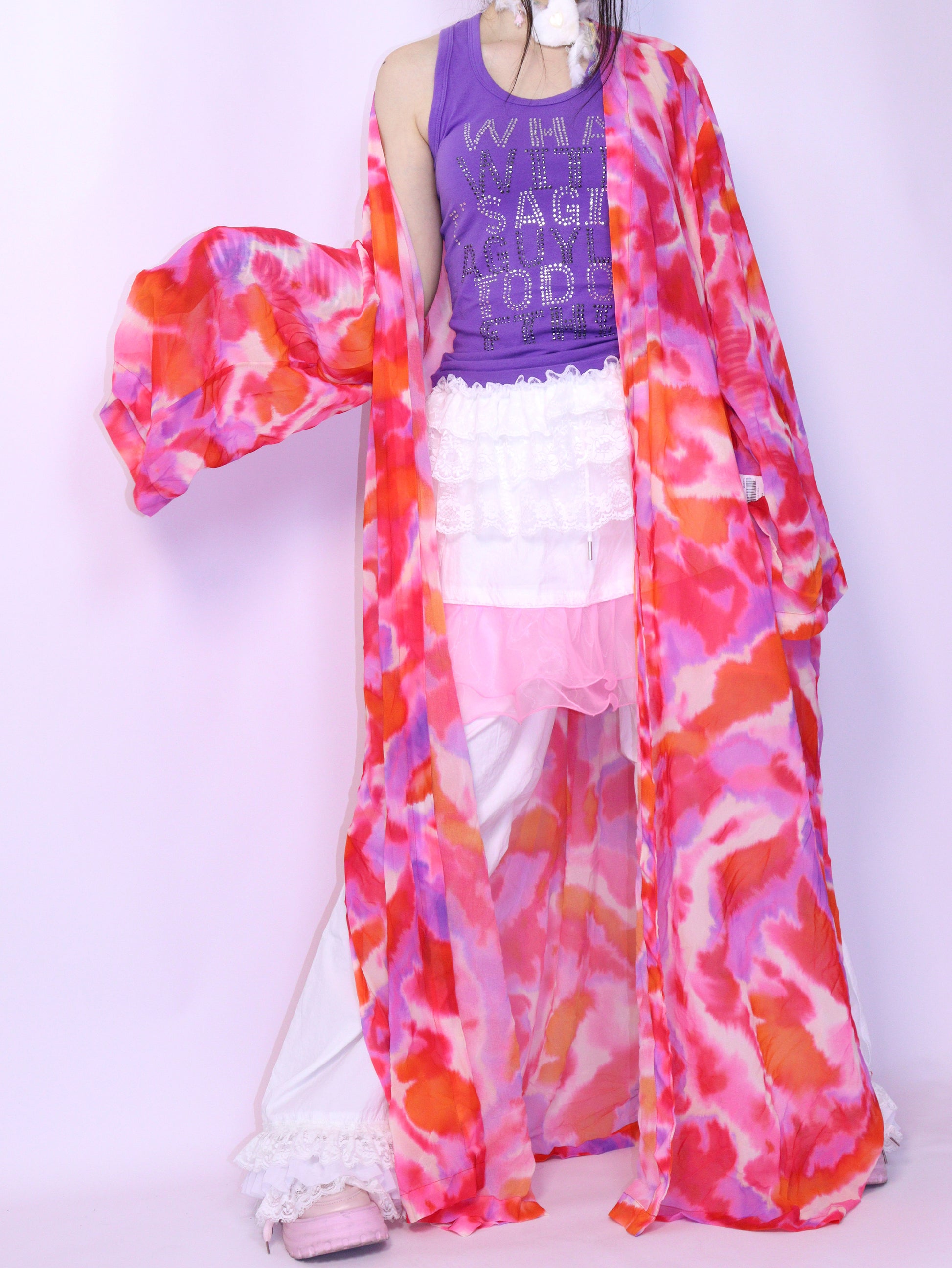 LEERROO Summer Sheer Print Jacket | Harajuku Colorful Chiffon Sun Coat shirt Leerroo