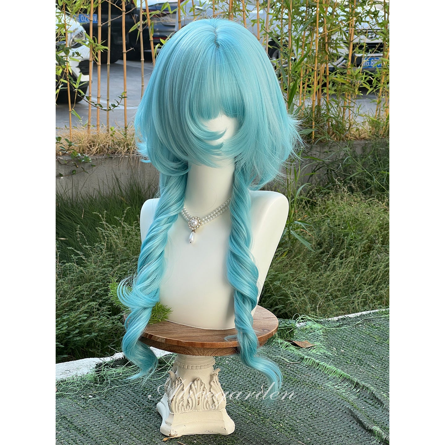 Alice Garden - Peacock Blue Long Curly Wig wig Alice Garden