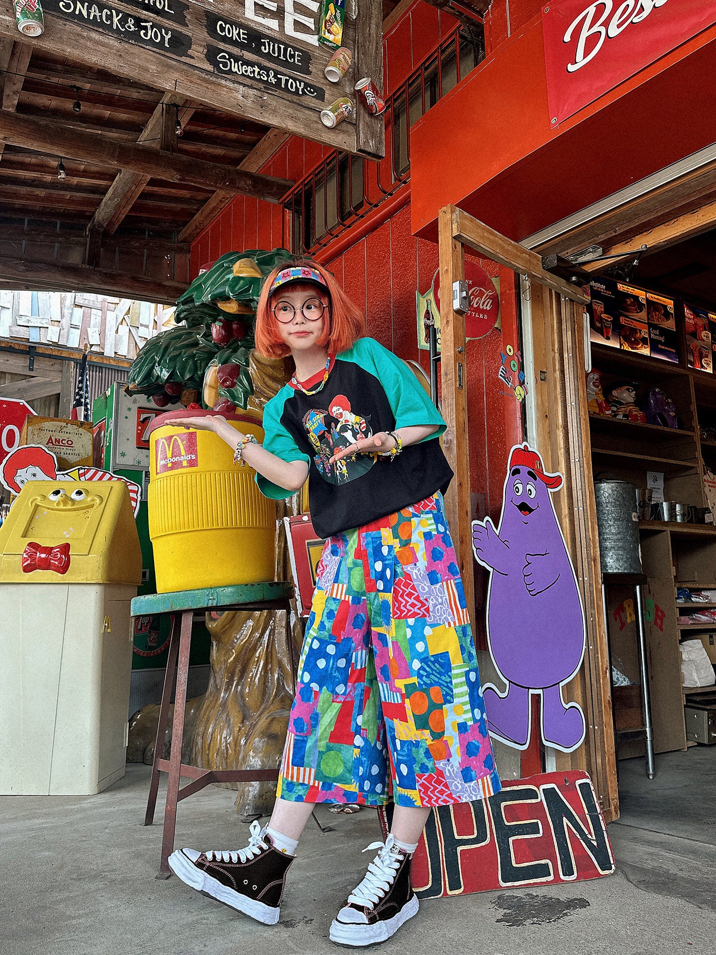 made in zzz – Retro Color Wide-Leg Cropped Pants pants made in zzz