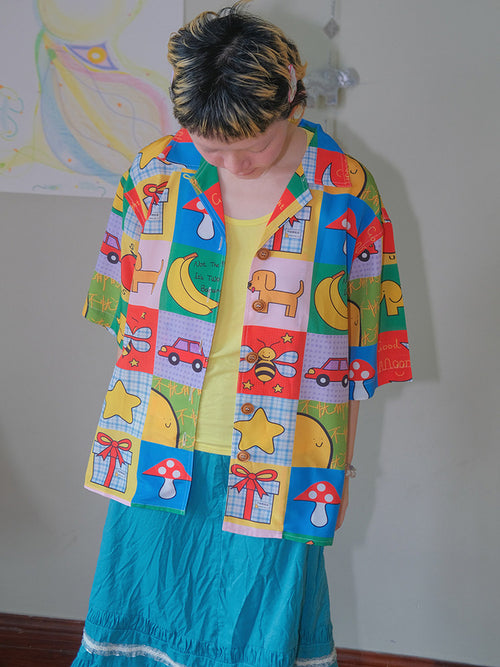 No Blue Today - Colorful Print Oversized T-Shirt shirt No Blue Today