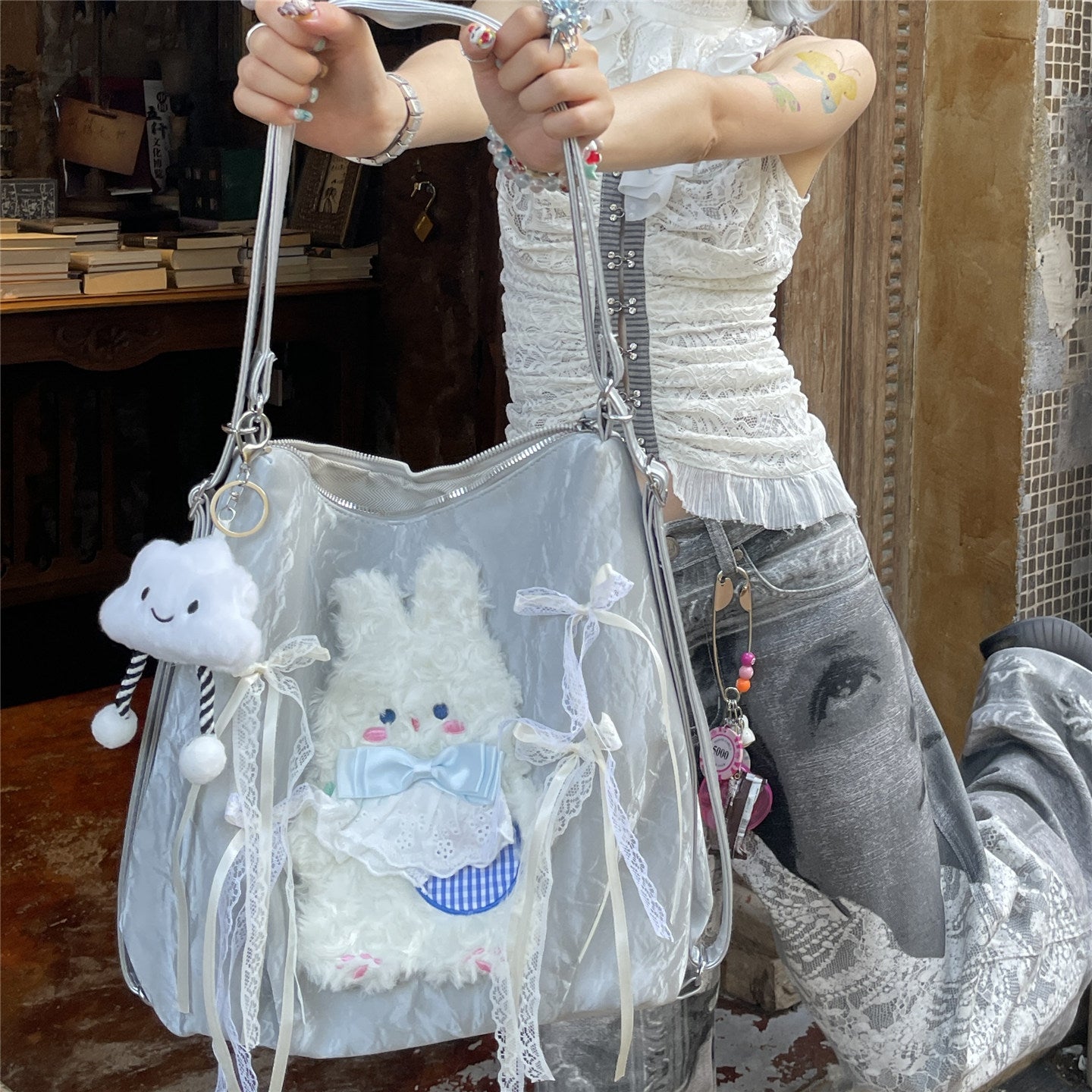 Hottie - Y2K Cartoon Tassel Backpack Shoulder Bag bag Hottie