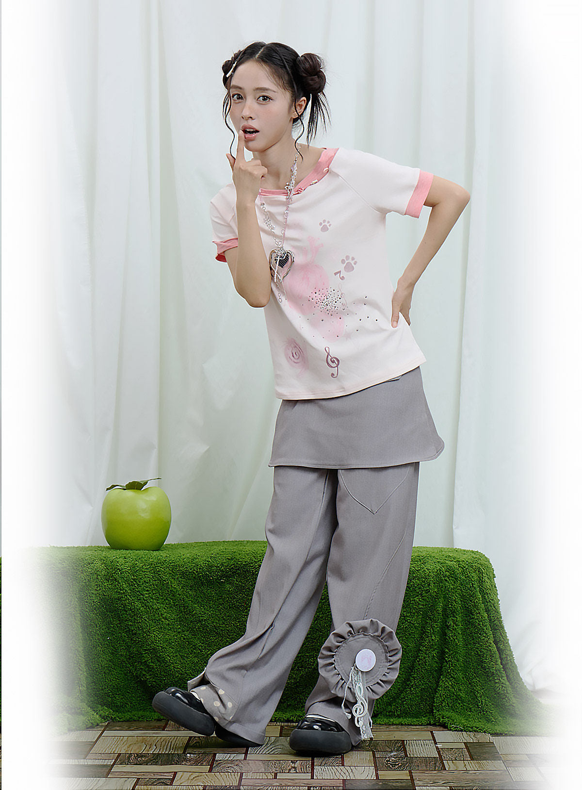 Moon Meadow - Music Note Wide Leg Pants PANTS Moon Meadow
