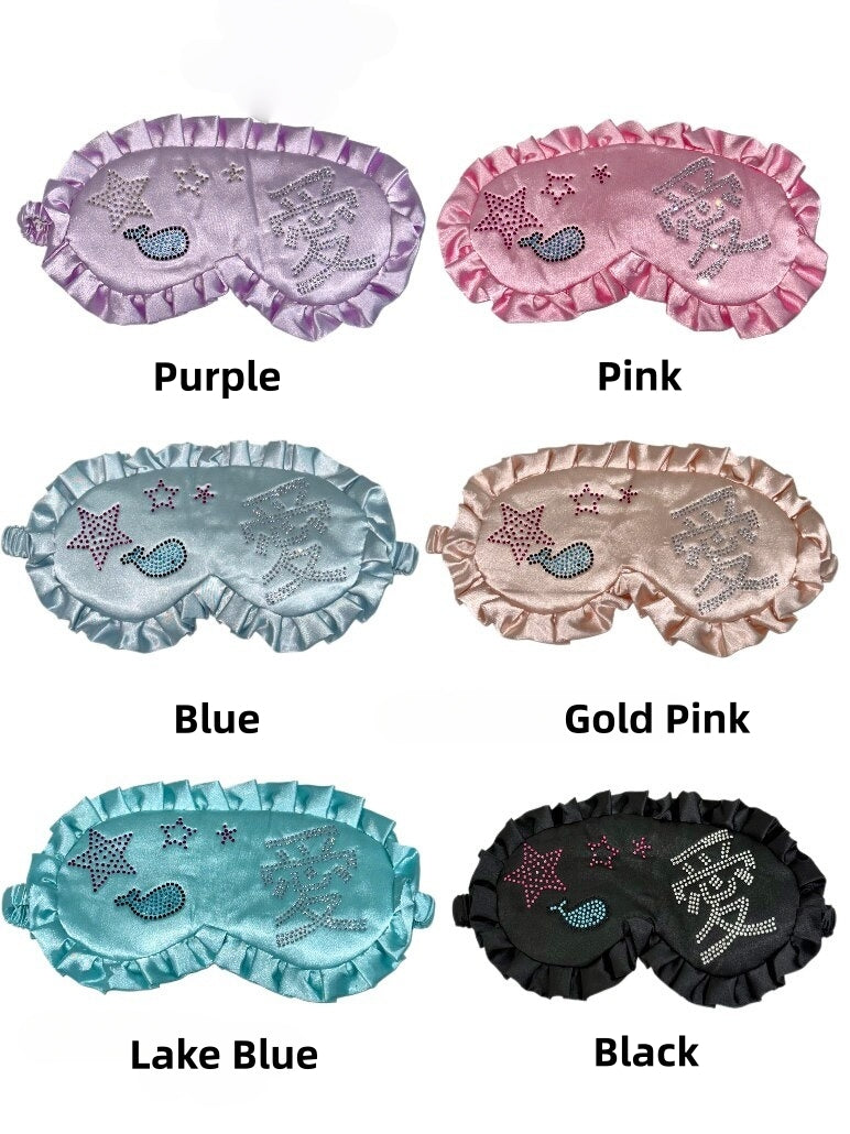 Salty Gummy - Satin Rhinestone Eye Mask mask Salty Gummy Purple