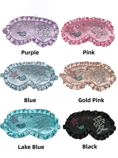 Salty Gummy - Satin Rhinestone Eye Mask mask Salty Gummy Purple