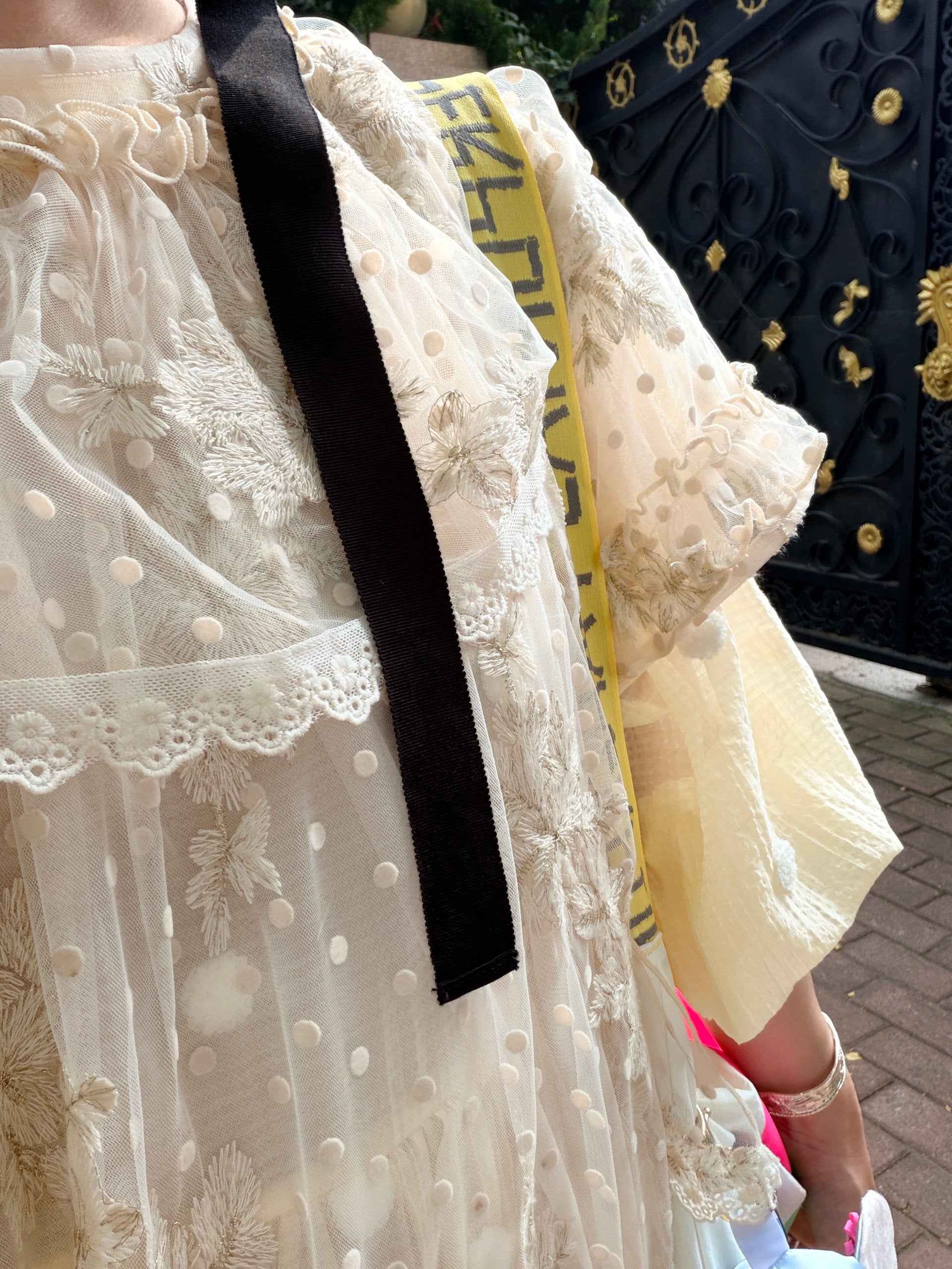 DADANAKO - Vintage Embroidered Mesh Maxi Dress dress DADANAKO