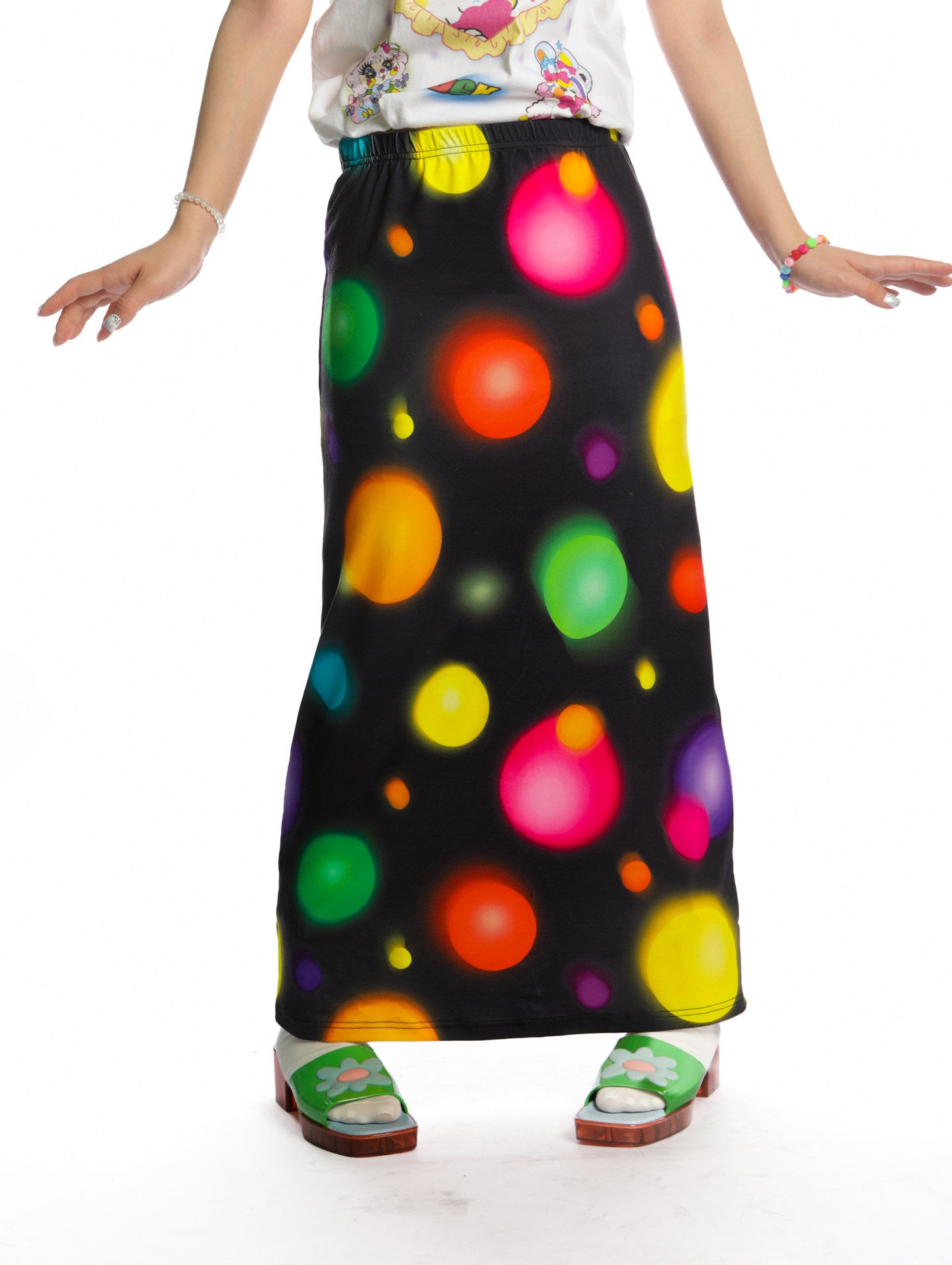 DeadEndKids - Decora Y2K Polka Dot Long Skirt skirt DeadEndKids
