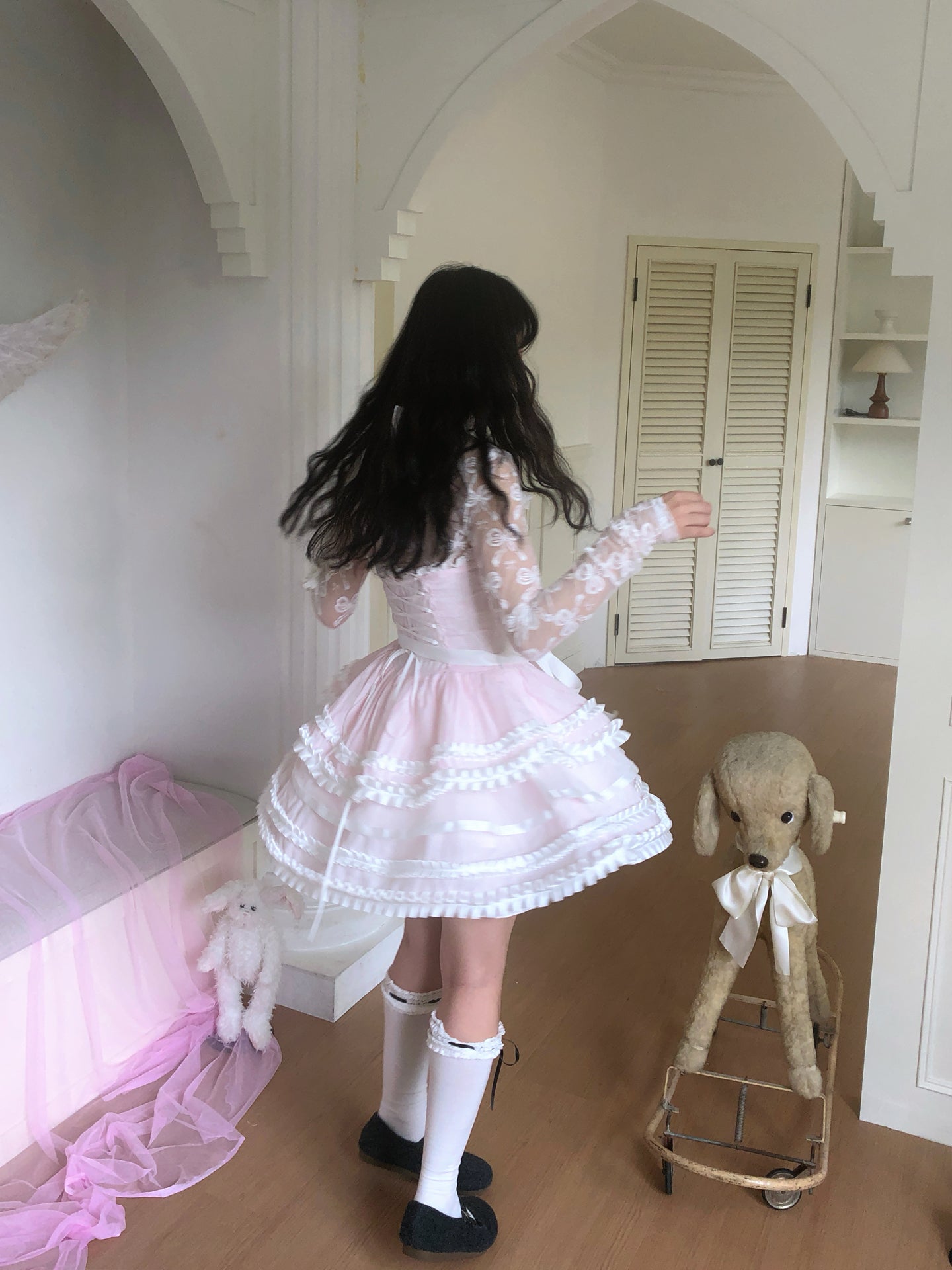 Daytoday Everyday Institute – Layered Ruffle Bow Cake Dress dress daytoday everyday institute
