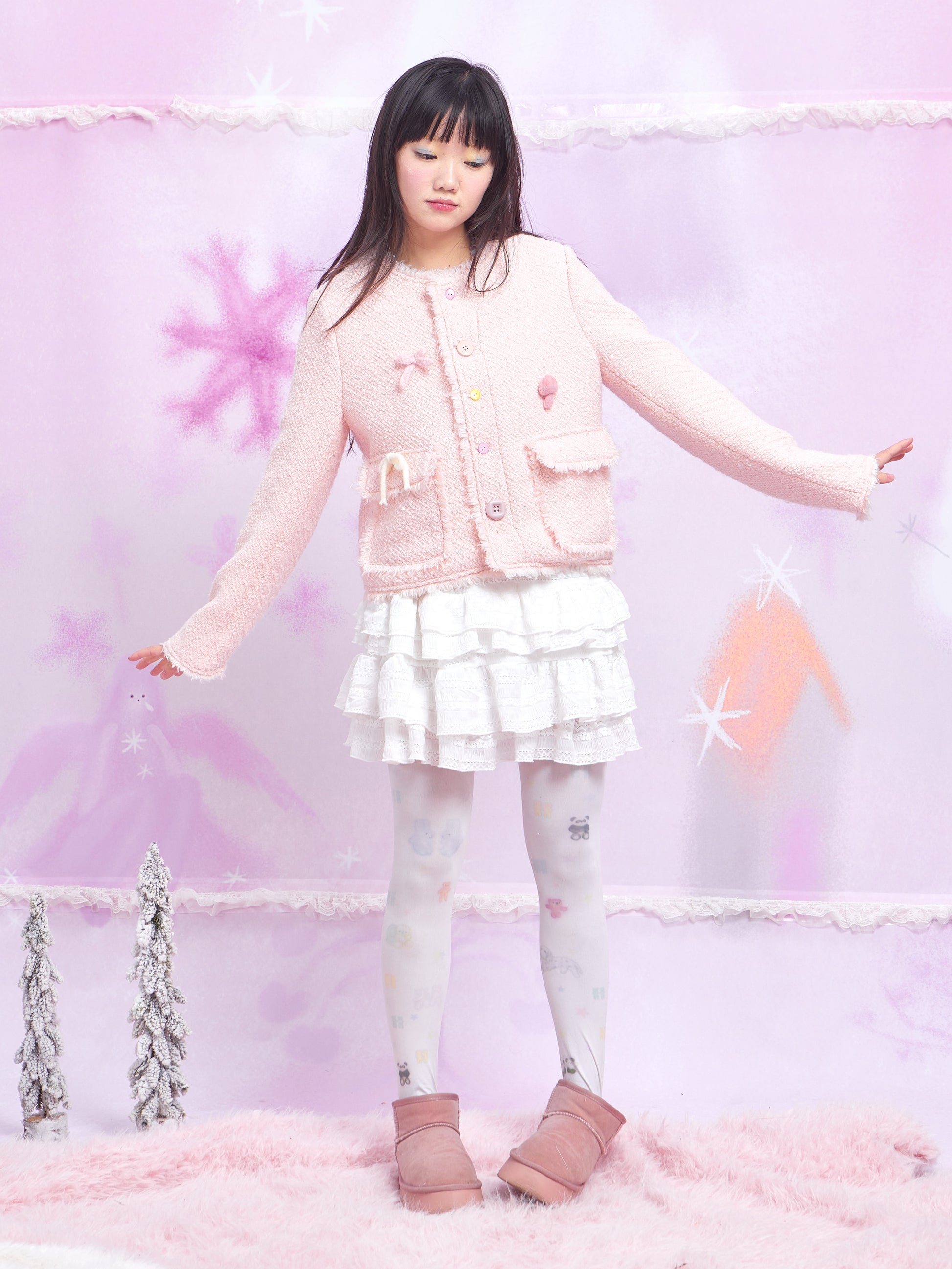Harajuku Skirt White Lace Cake Layered Skirt Versatile Skirt skirt Moon Meadow