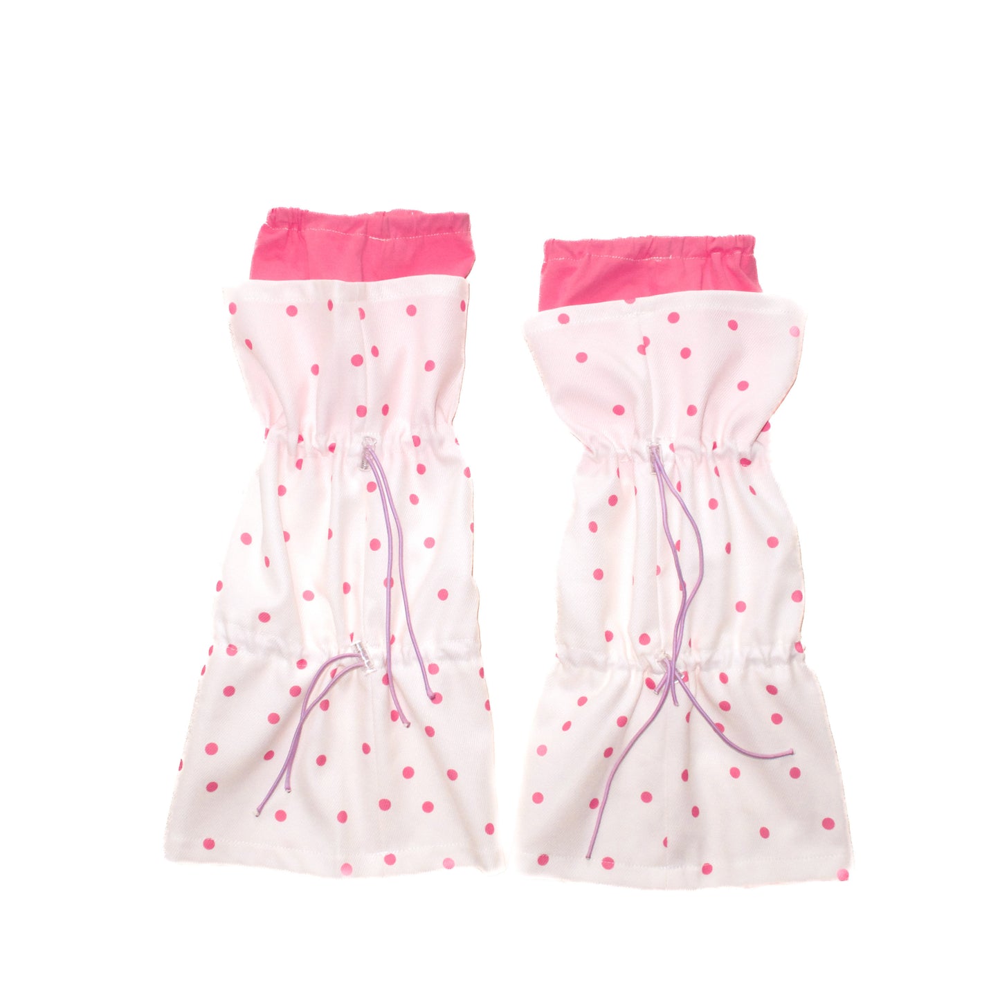 YJM with biubiu - Pink Polka Drawstring Socks leg warmmers YJM with biubiu