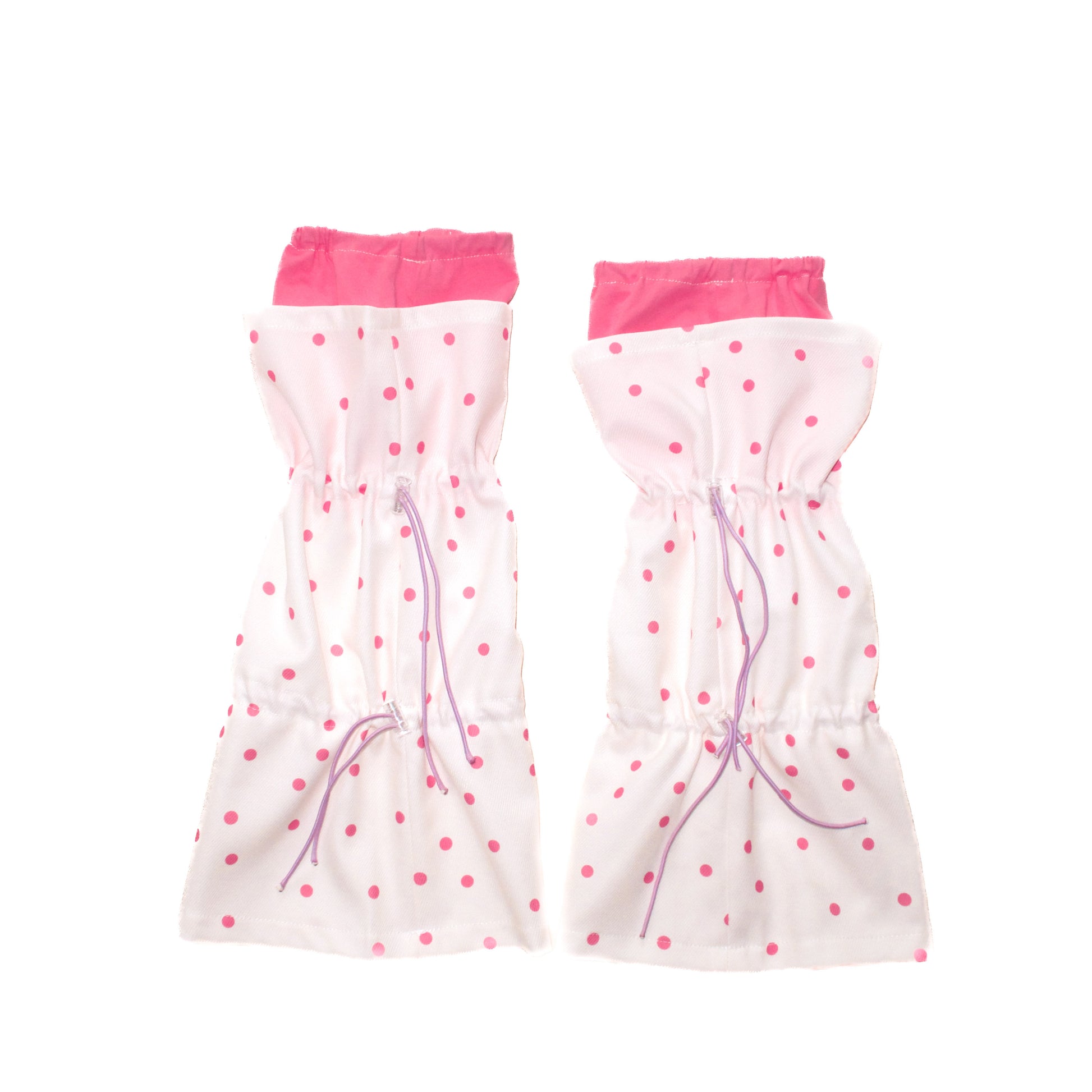 YJM with biubiu - Pink Polka Drawstring Socks leg warmmers YJM with biubiu