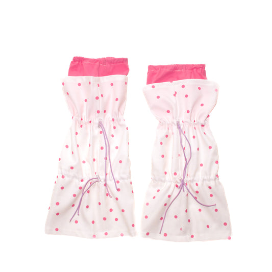 YJM with biubiu - Pink Polka Drawstring Socks leg warmmers YJM with biubiu