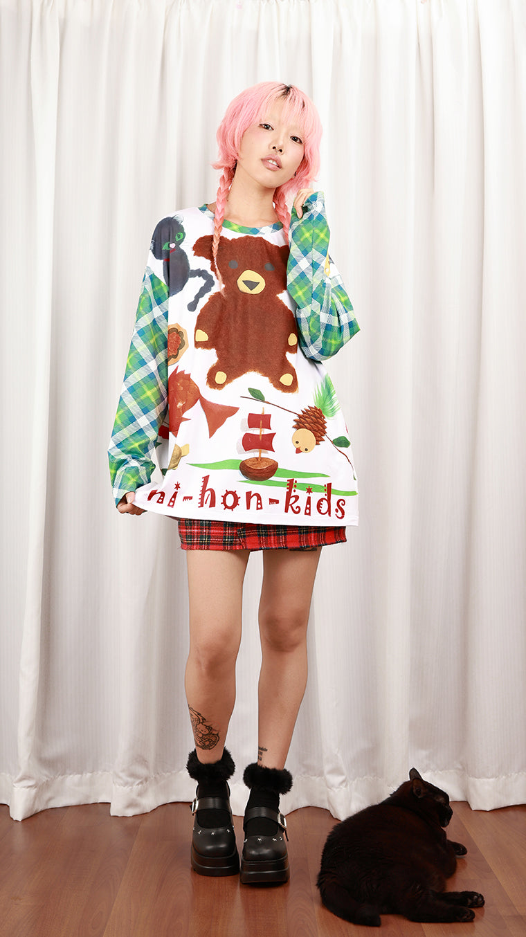 NIHONKIDS - Kidcore Retro Teddy Harajuku Tee shirt NIHON KIDS