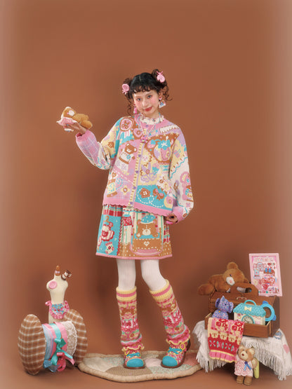 LutraJump - Decora Kei Patchwork Knit Cardigan cardigan Lutra Jump