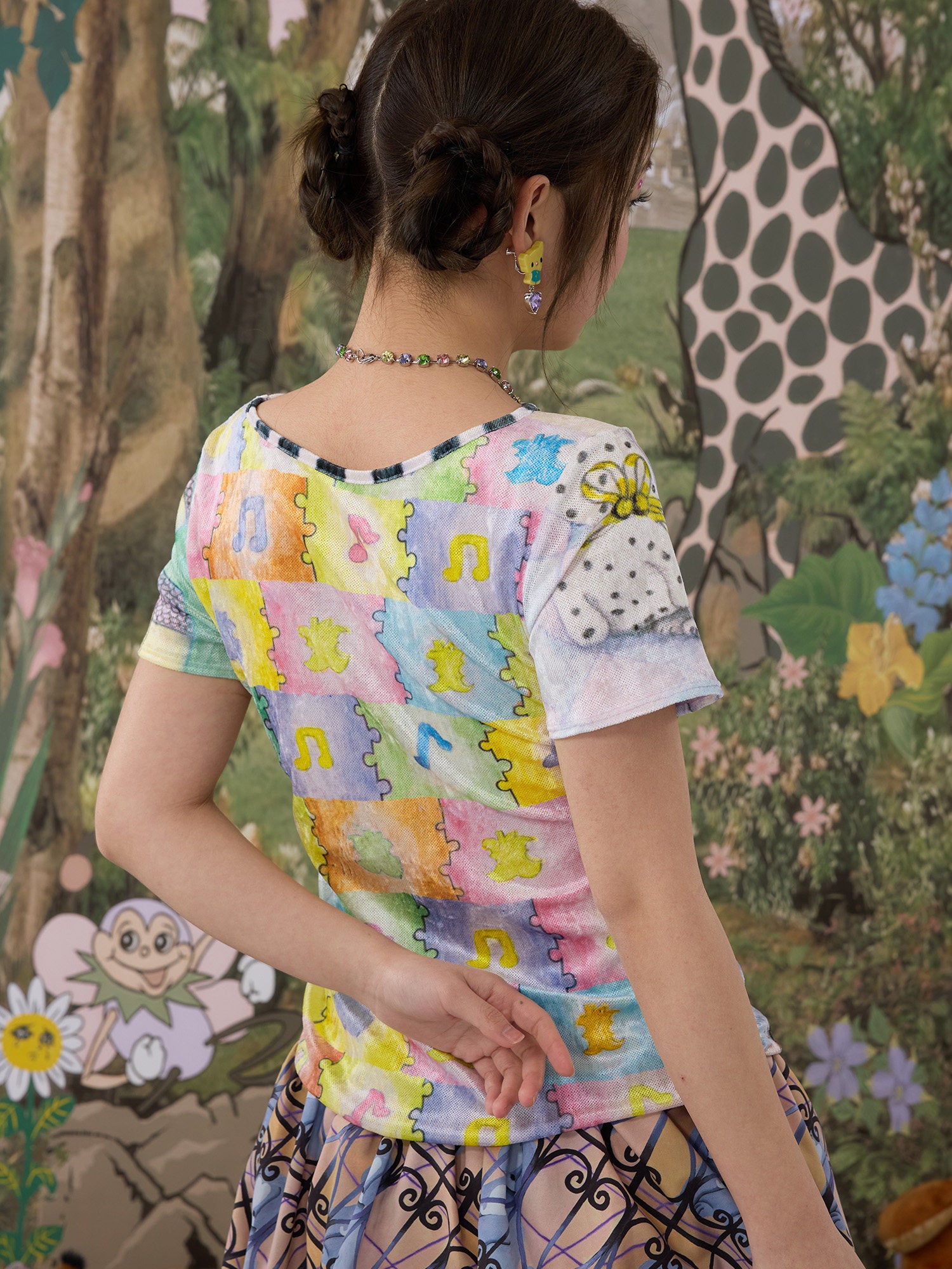 tntntutu - Kawaii Color Animal Reversible Top tee tntntutu
