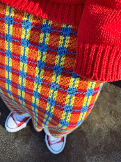 made in zzz - Plaid High Waist Knit Skirt skirt made in zzz