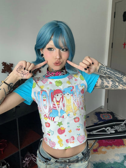 Cartoon Box - Anime Girl Crop Tee shirt cartoon box