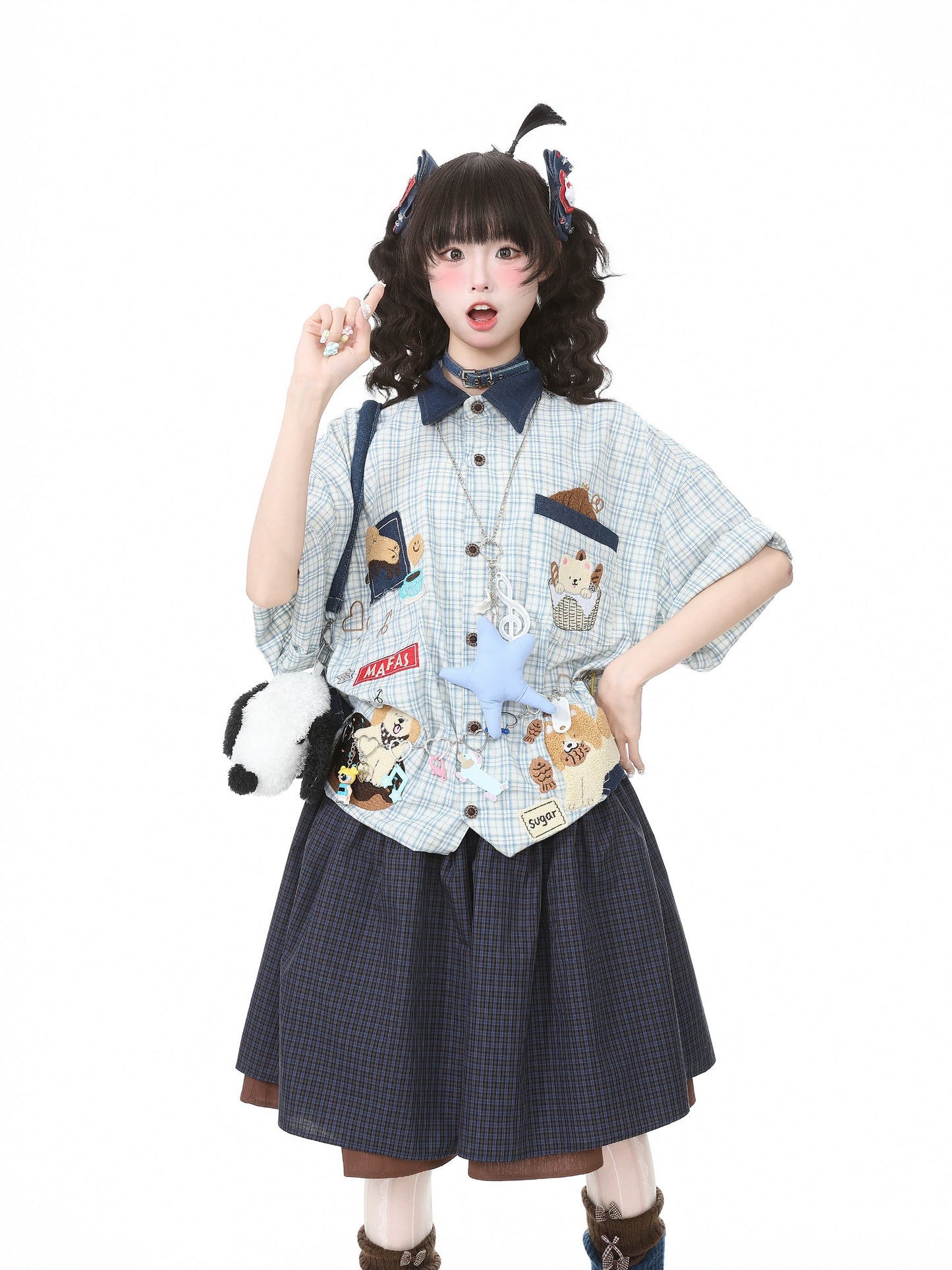 Languid Park - Puppy Plaid Polo Shirt shirt Languid Park