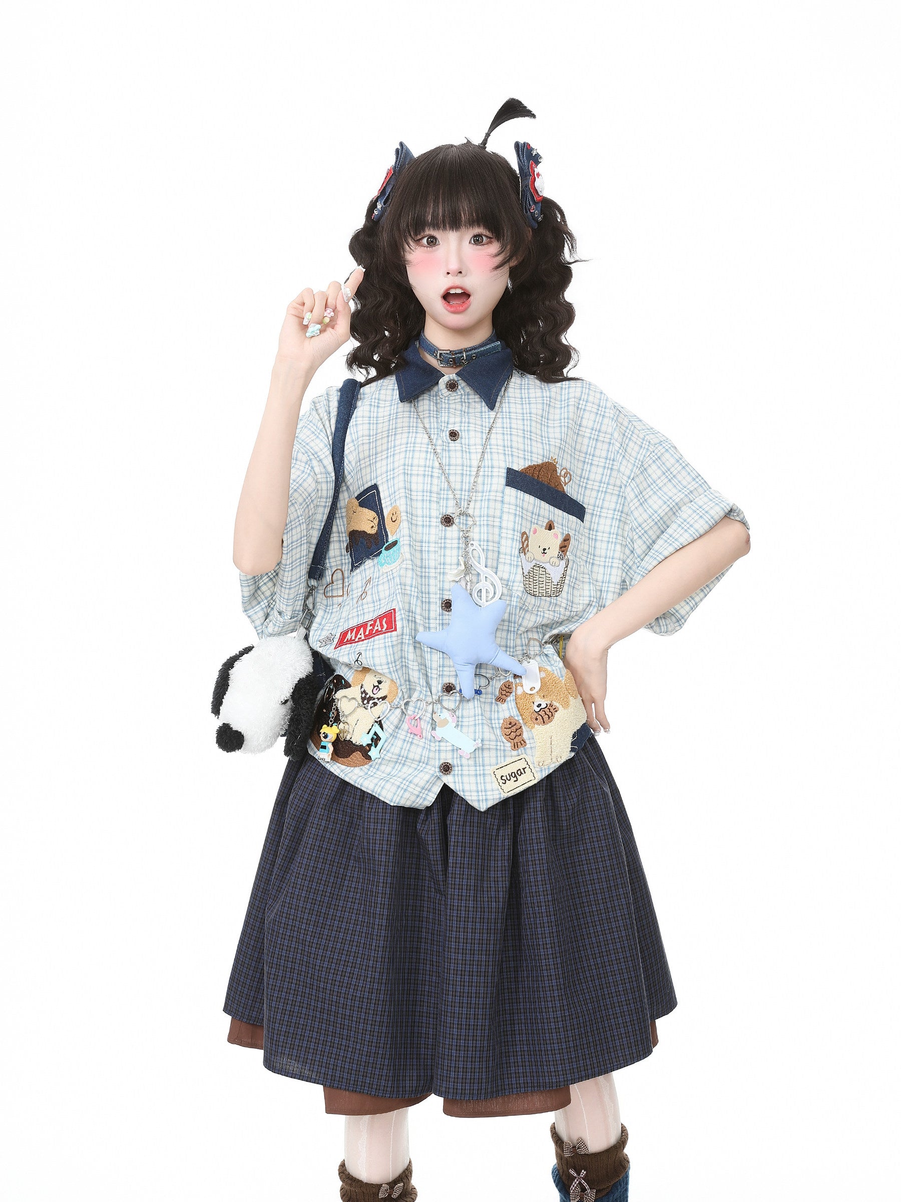 Languid Park - Puppy Plaid Polo Shirt shirt Languid Park