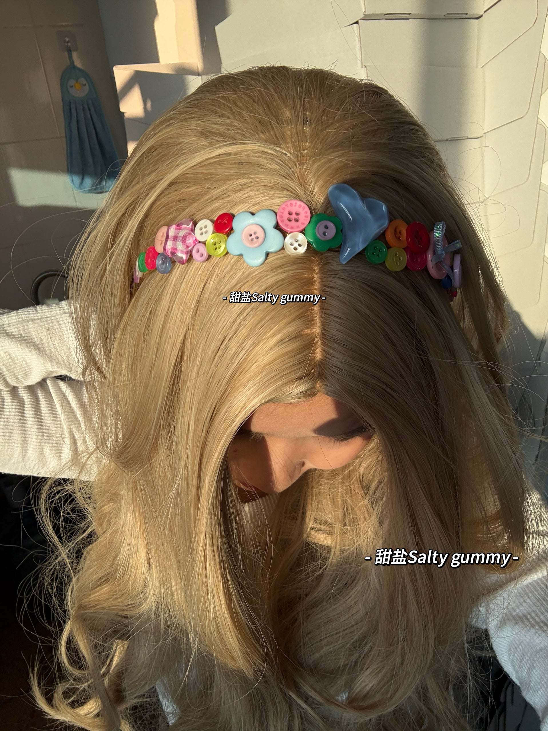 Salty Gummy - Kawaii Colorful Button Flower Headband headband Salty Gummy