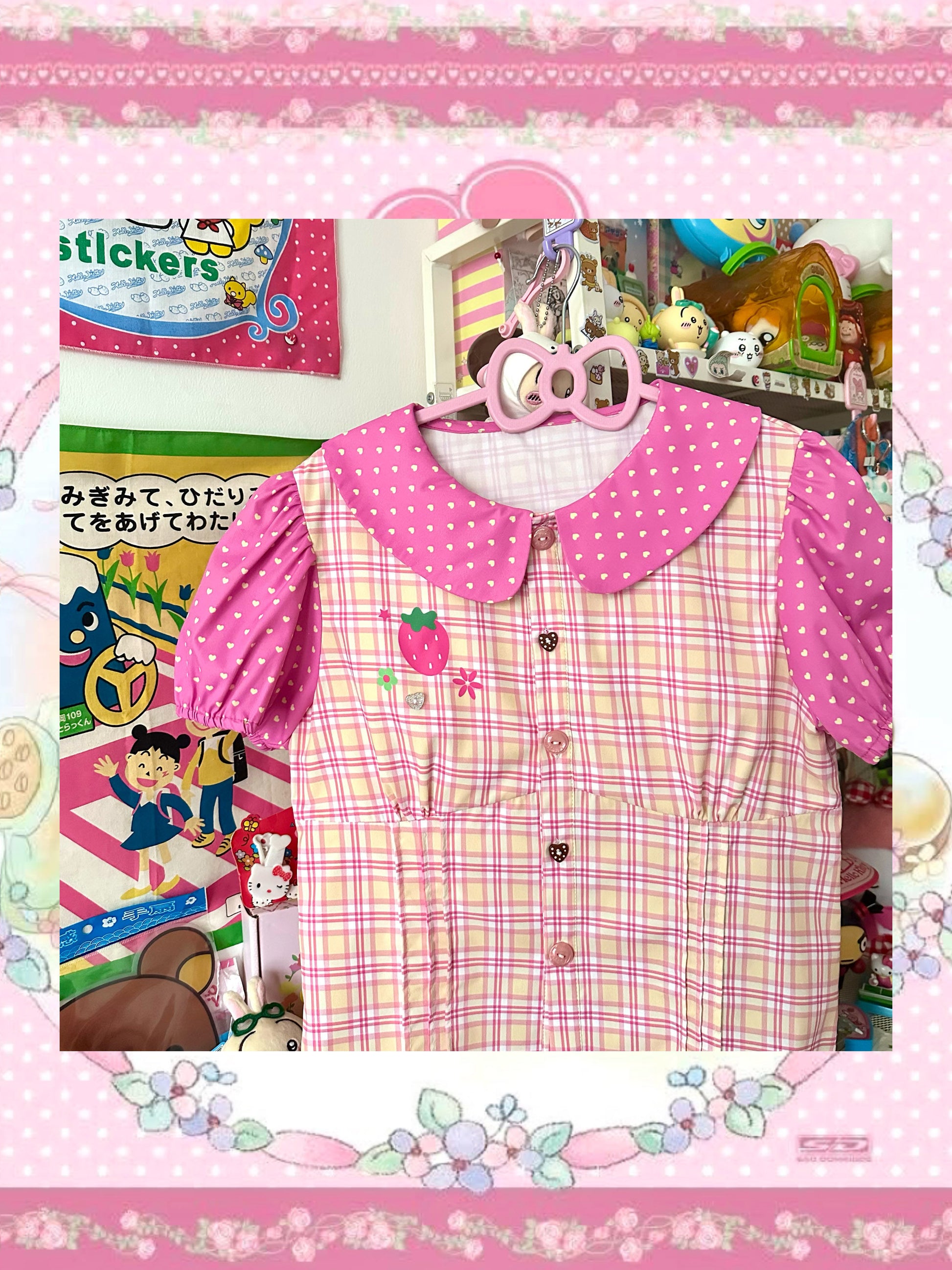 Bodytalk - Strawberry Puff Sleeve Blouse shirt bodytalk