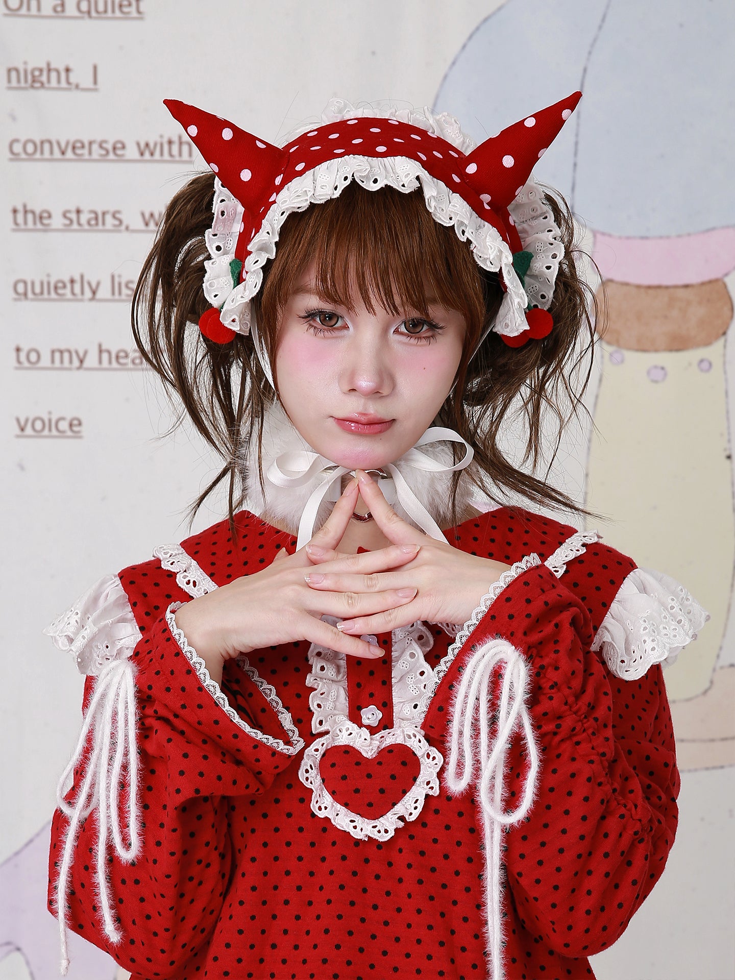 SOS MEME CLUB - Kawaii Red Polka Dot Demon Headband headband SOS MEME CLUB