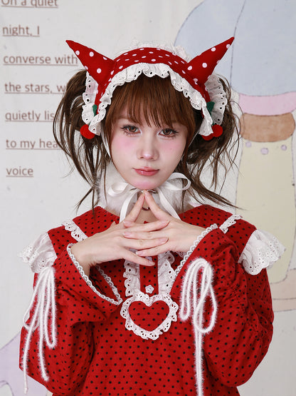 SOS MEME CLUB - Kawaii Red Polka Dot Demon Headband headband SOS MEME CLUB
