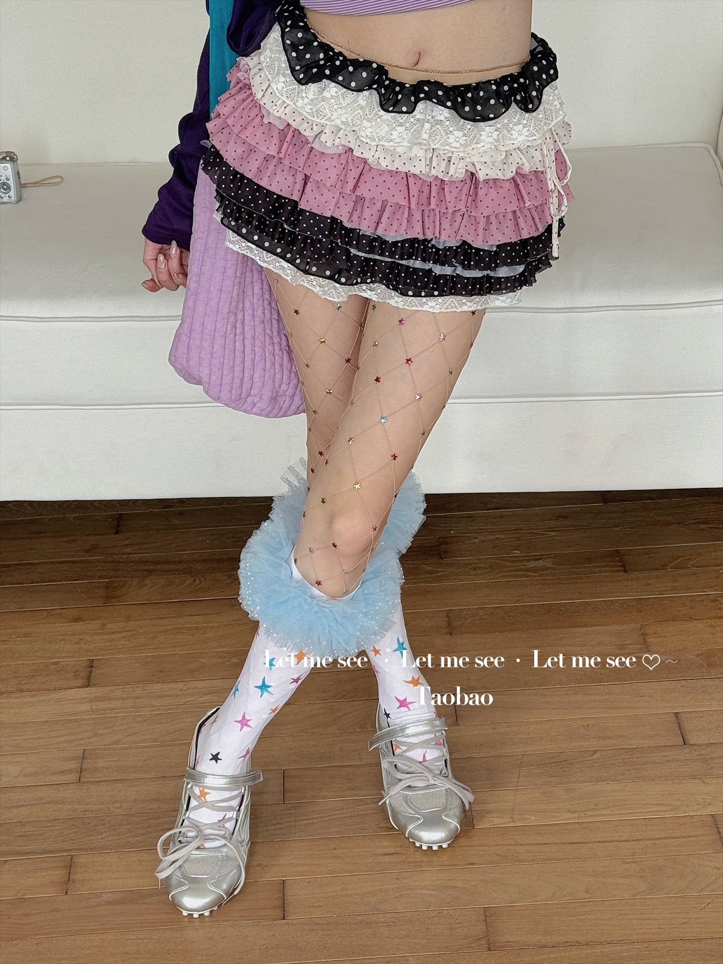 LET ME SEE - Kawaii Colorful Star Velvet Calf Socks socks let me see
