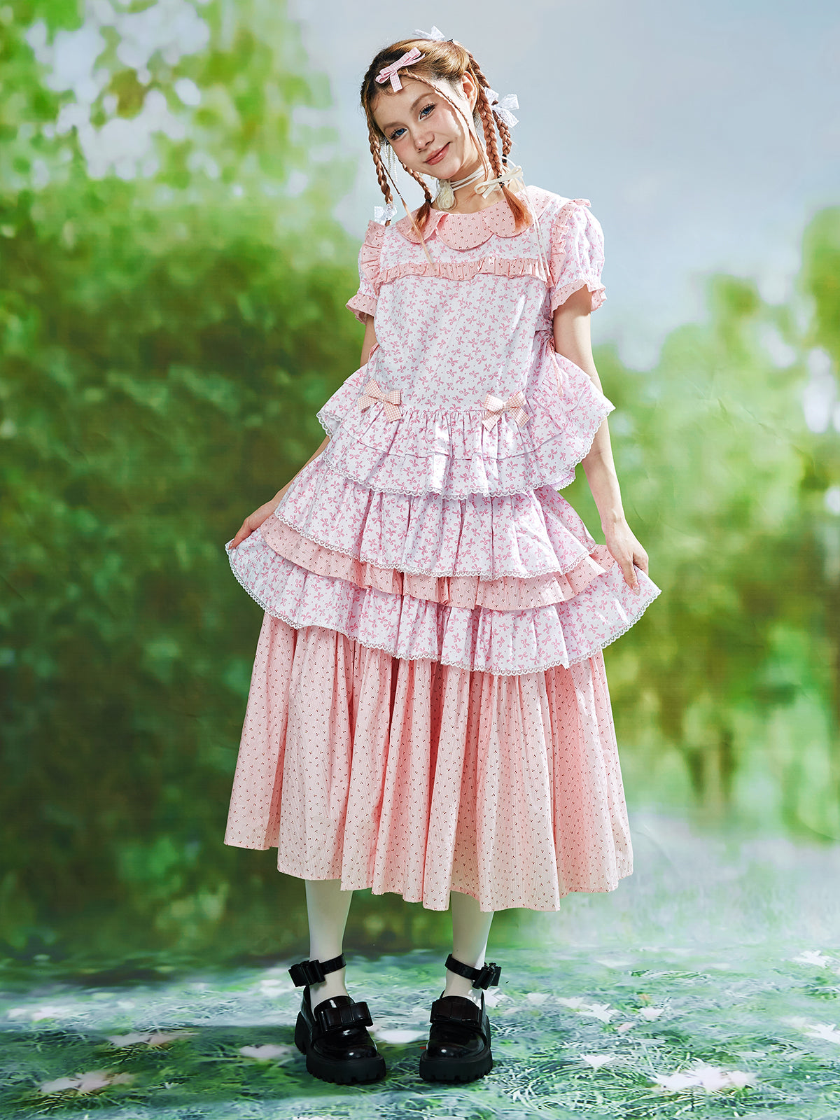 SOS MEME CLUB – Kawaii Pink Long Skirt skirt SOS MEME CLUB