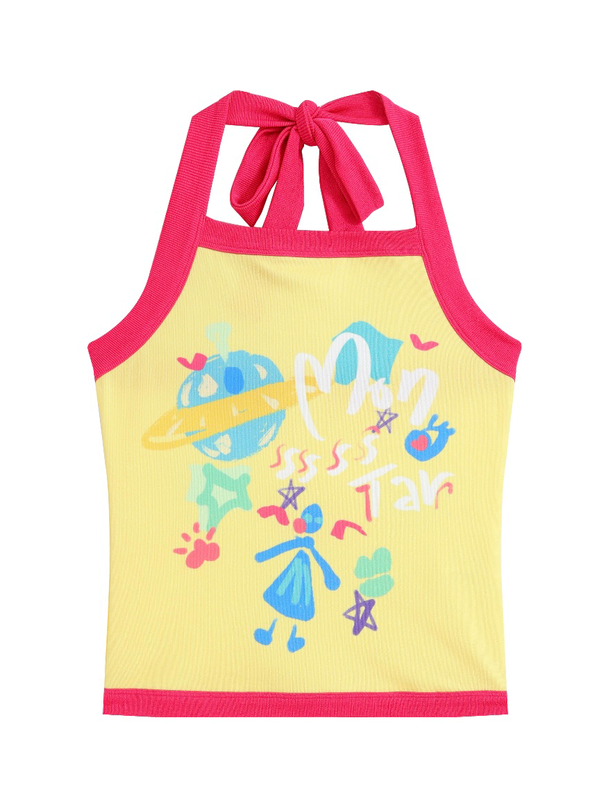 Monsssstar - Dopamine Print Stretch Cami Top camisole Monsssstar S