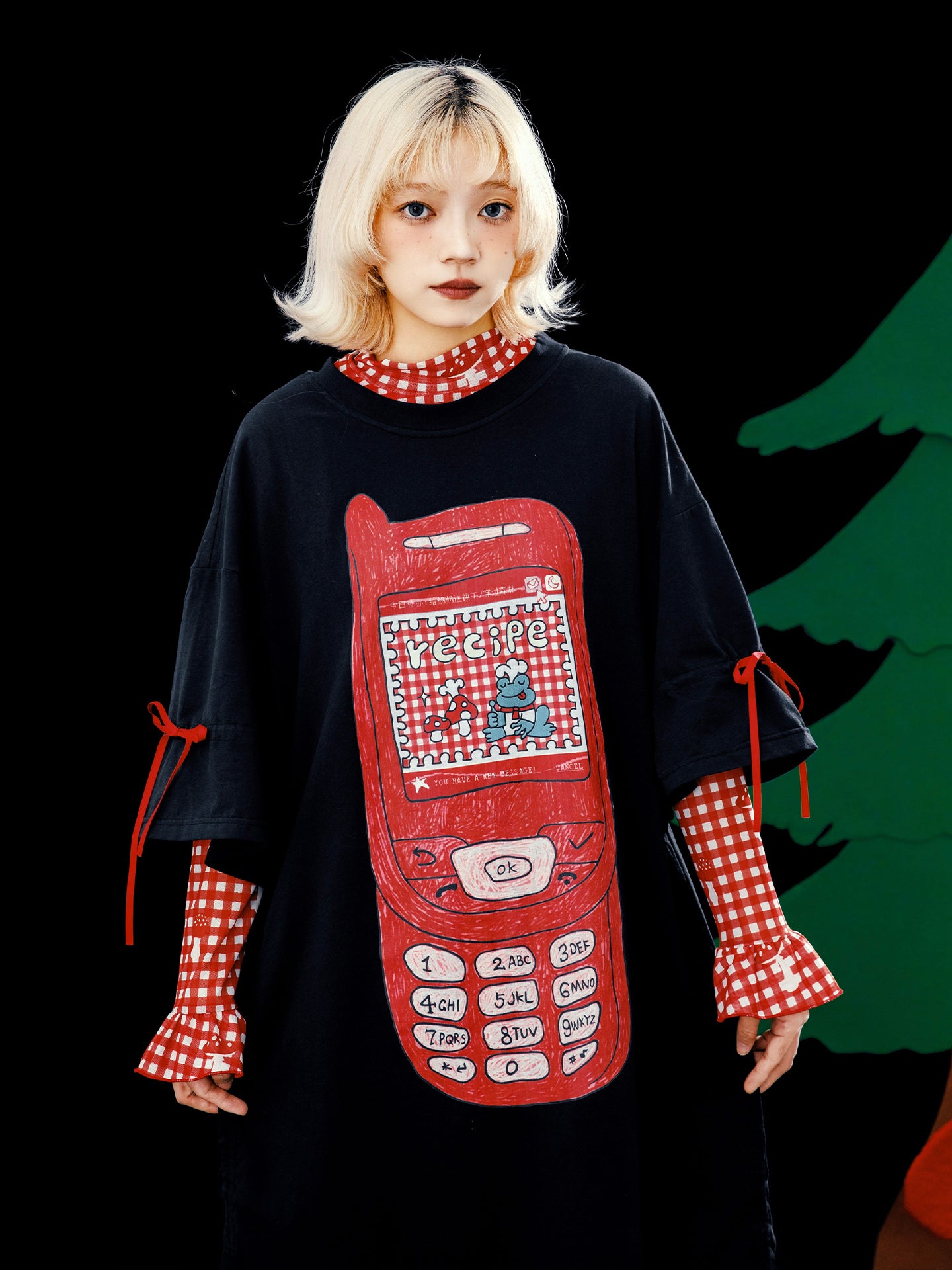Meugler – Kawaii Oversized Phone Print Dress