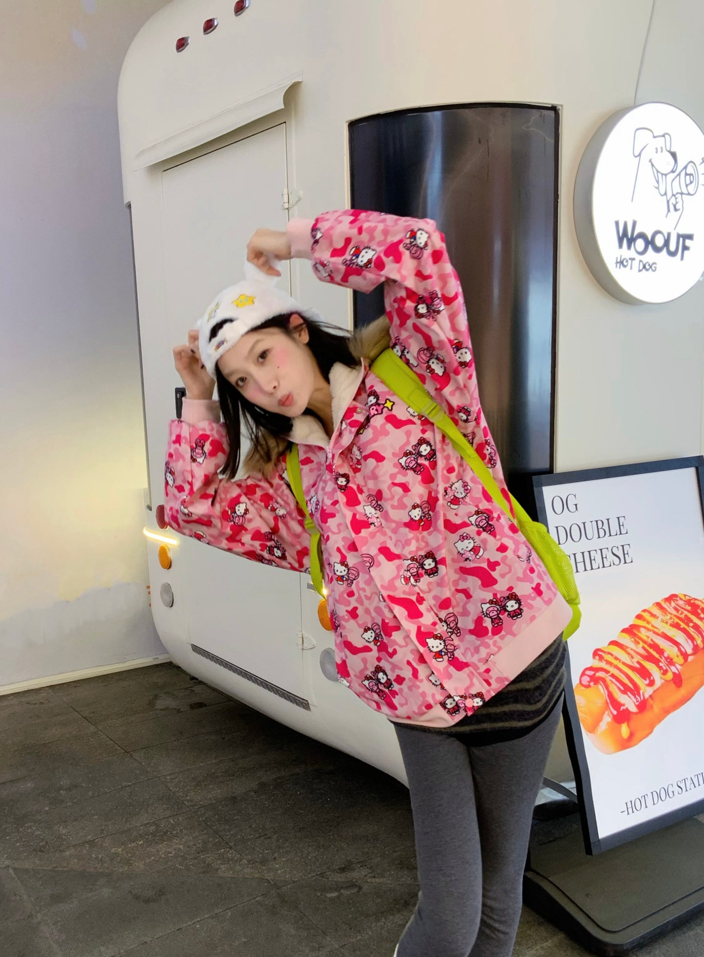 BlackBerry - Decora Kei Kitty Bomber Jacket jacket BlackBerry