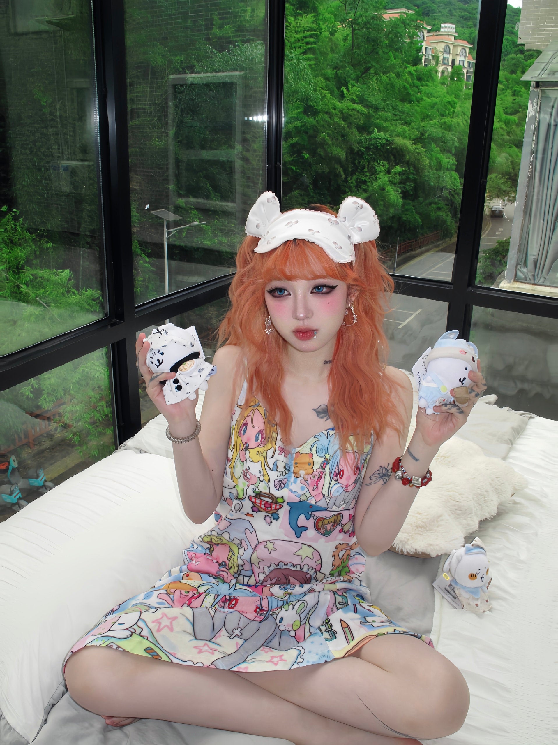 BlackBerry - Anime Print Slip Nightdress dress BlackBerry