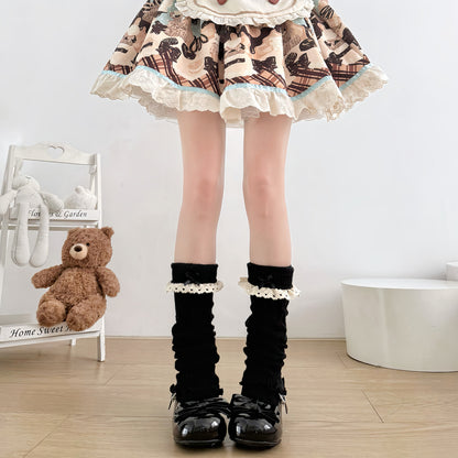 2 Bears - Kawaii Lace Bow Leg Warmers leg warmmers 2 bears