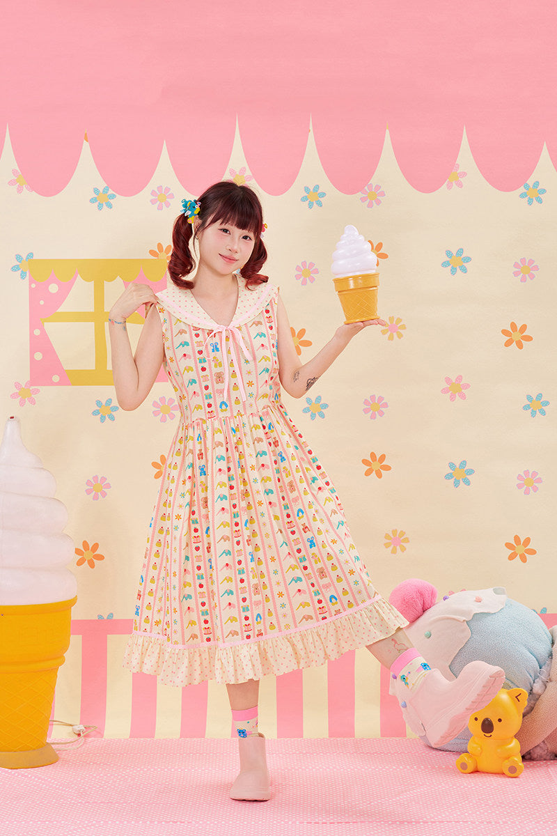 NIKKOU - Animal Print Sailor Dress dress Nikkou home