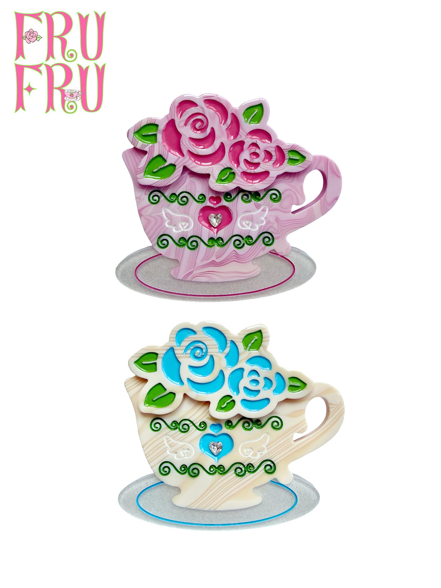 frufru - Pink Rose Coffee Hair Clip hair clip frufru