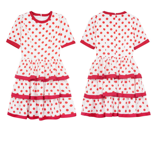 Nanjun Vintage – Showa Polka Dot Cake Dress dress Nanjun Vintage