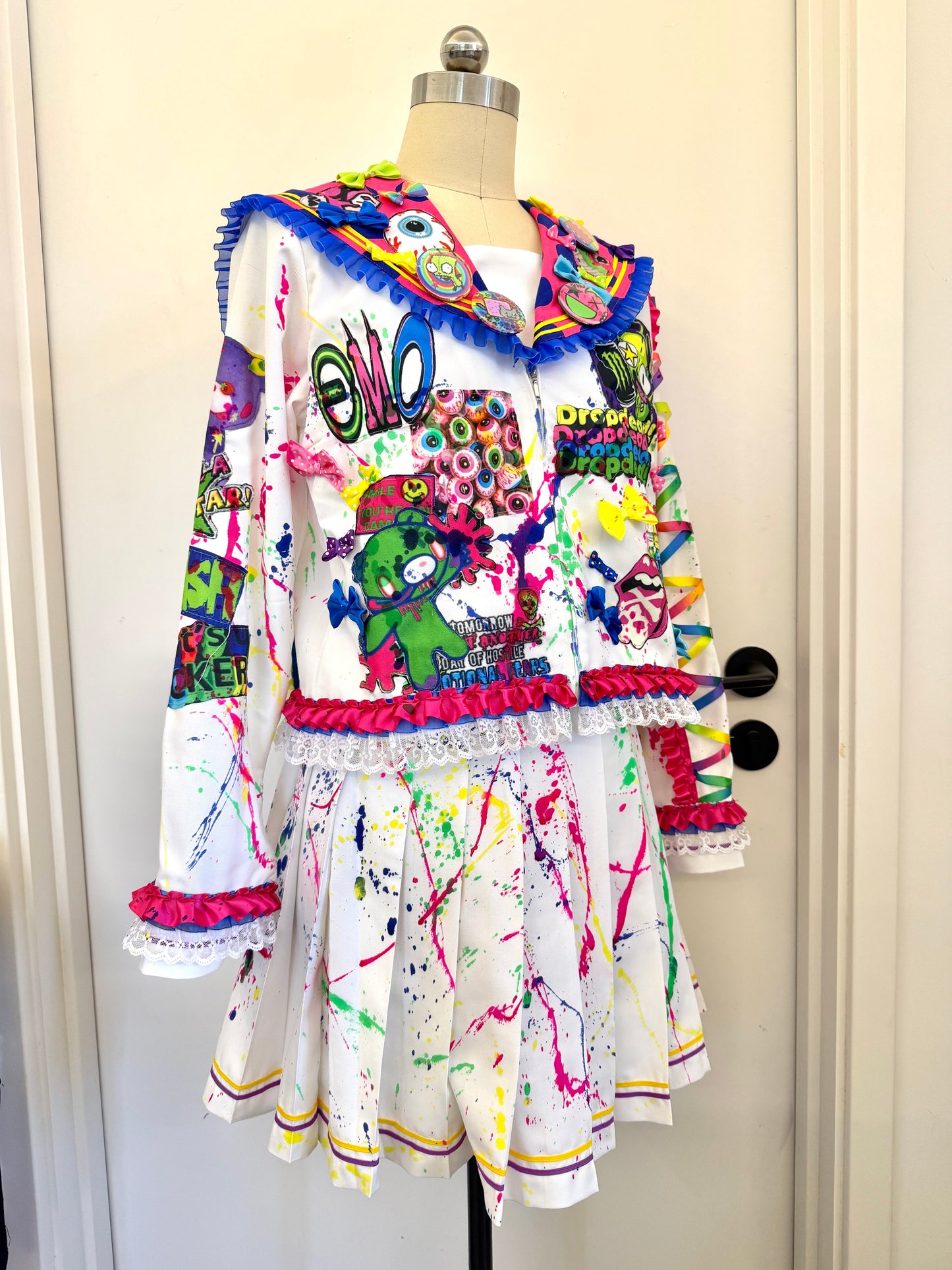 RedDevil - Colorful Decora Kei Sailor Uniform Set set Red Devil