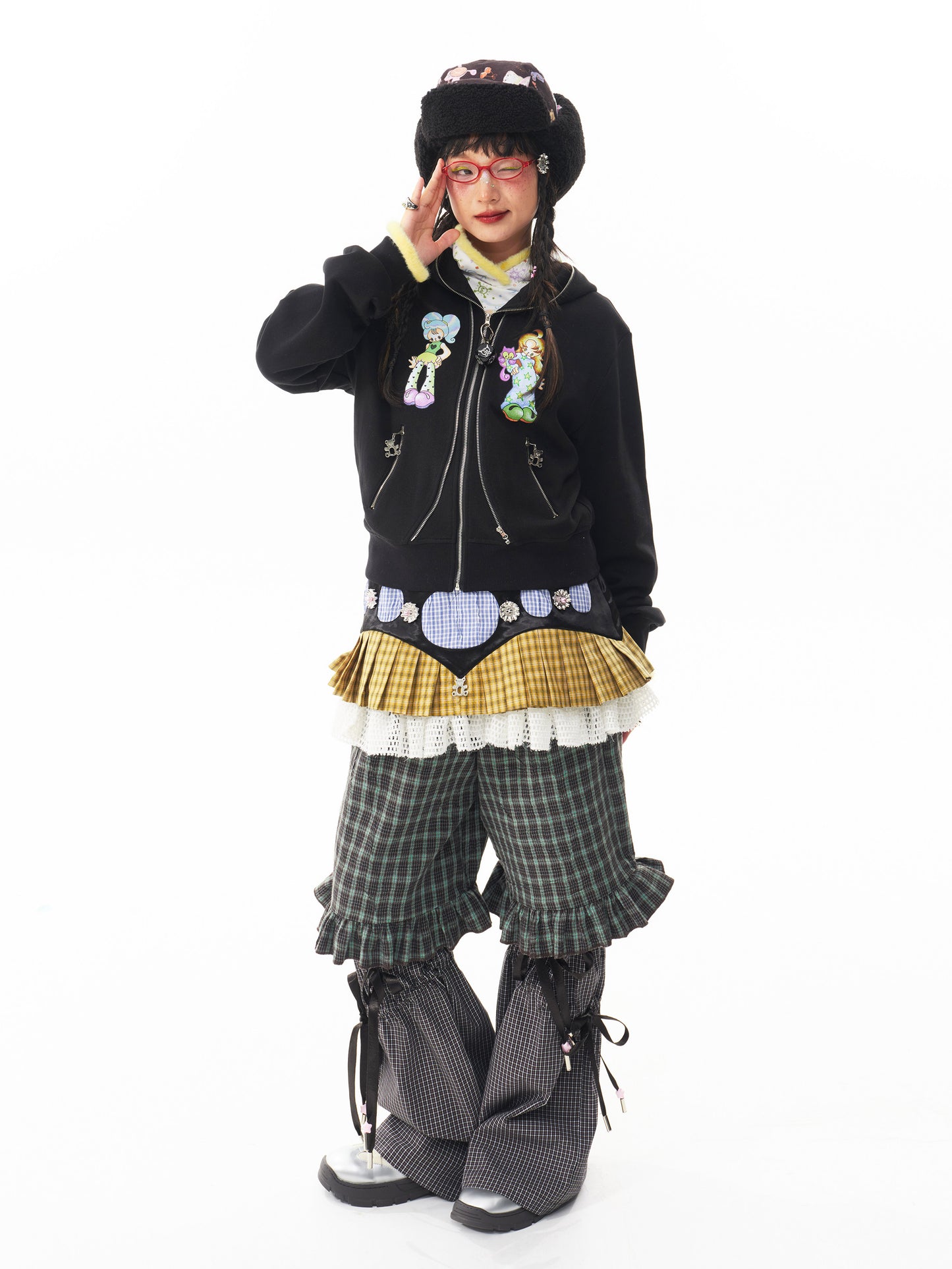 sillysis - Kawaii Black Girl Zip Hoodie hoodie sillysis