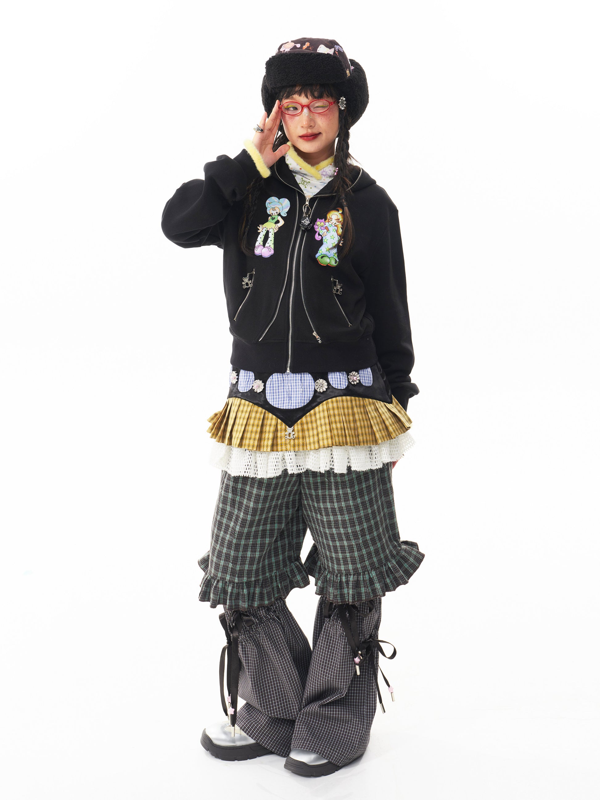 sillysis - Kawaii Black Girl Zip Hoodie hoodie sillysis