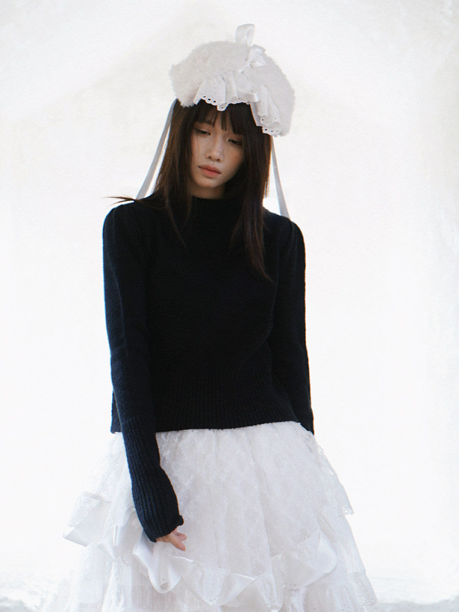 Daytoday Everyday Institute - Black White Crewneck Sweater sweater daytoday everyday institute Black