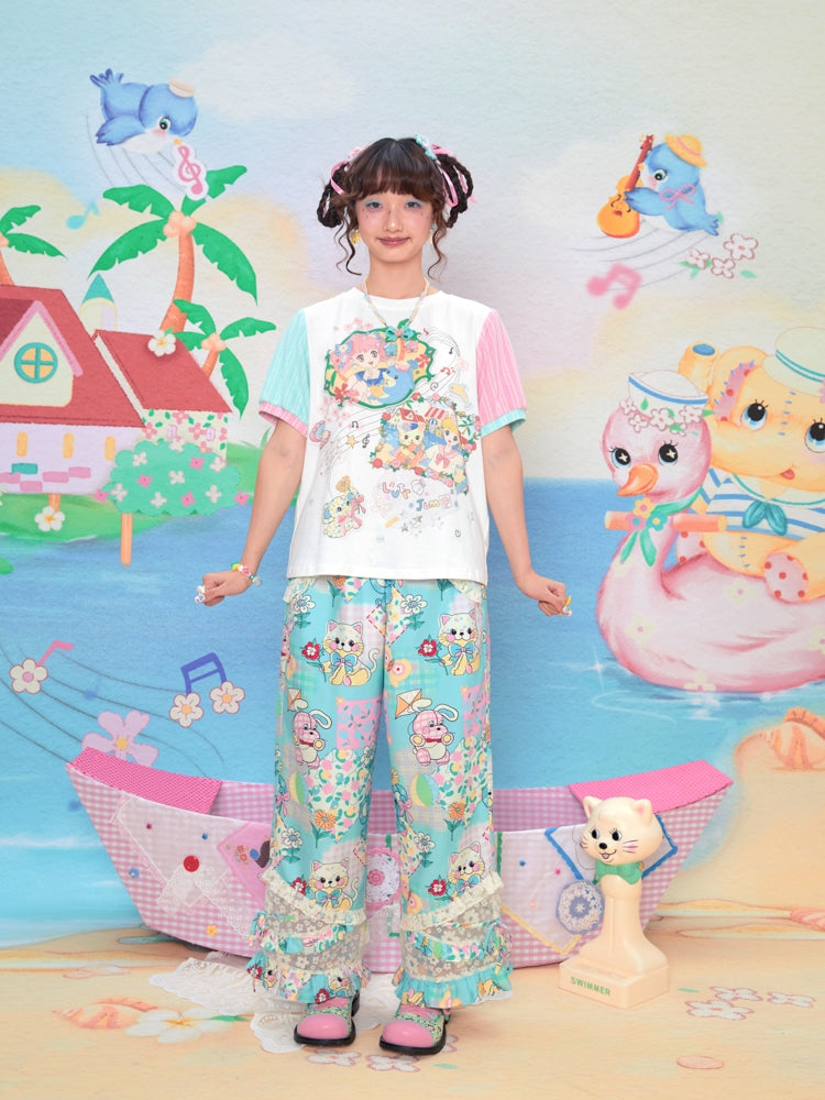 Lutra Jump T-shirt Photo Print T-shirt Knit Short Sleeve Loose-Fit Tee tshirt Lutra Jump