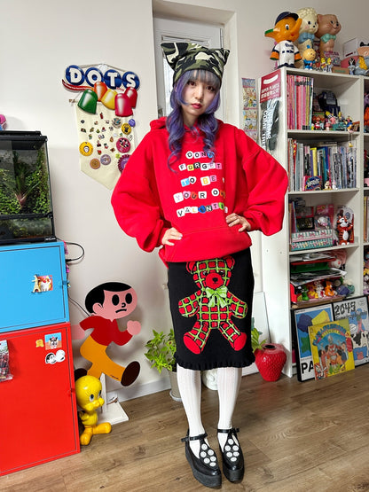 bunnybunnygun - Harajuku Red Fleece Hoodie hoodie bunnybunnygun