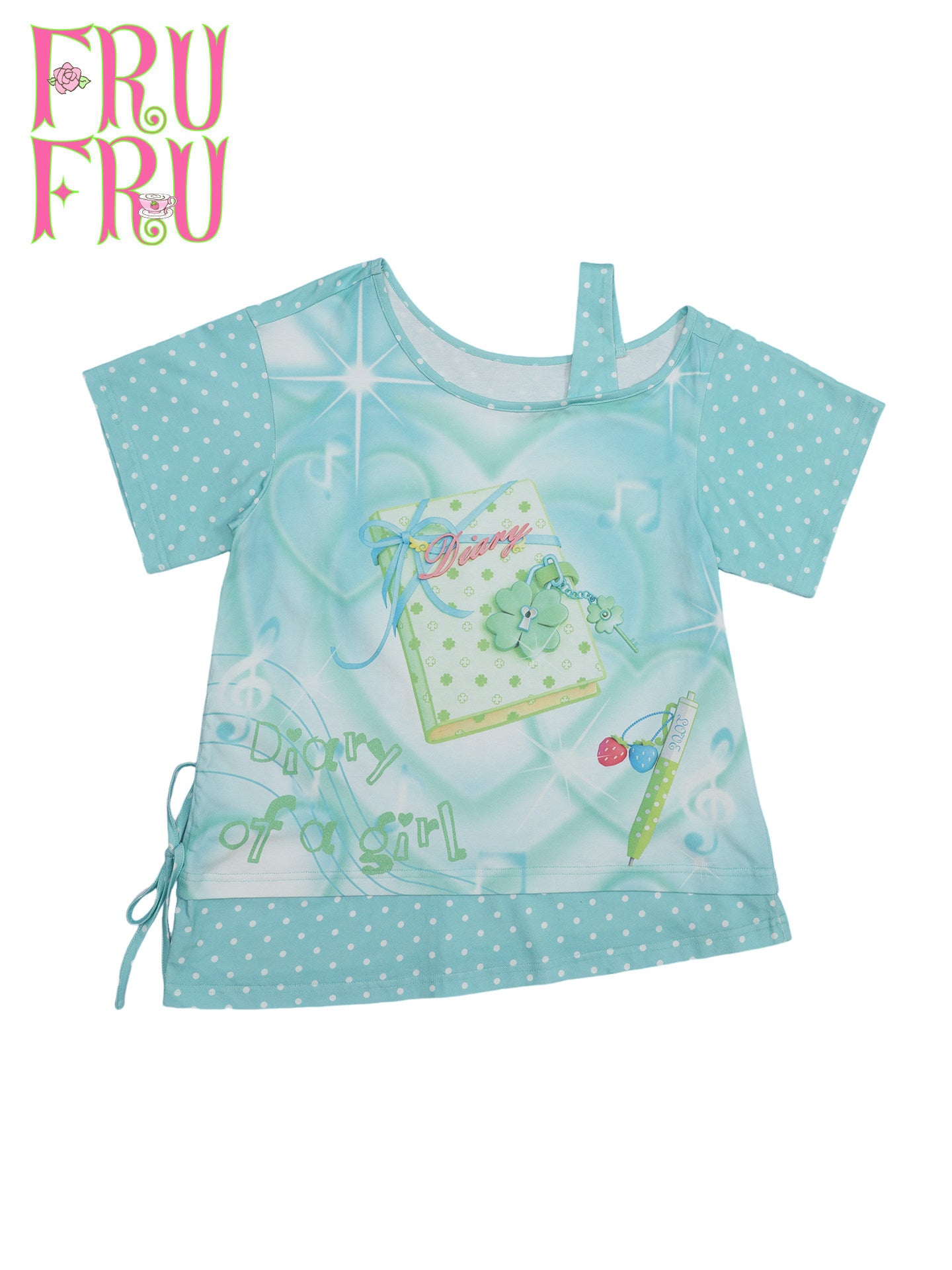 frufru - Lucky Clover Mint Green Oversized Tee tshirt frufru S