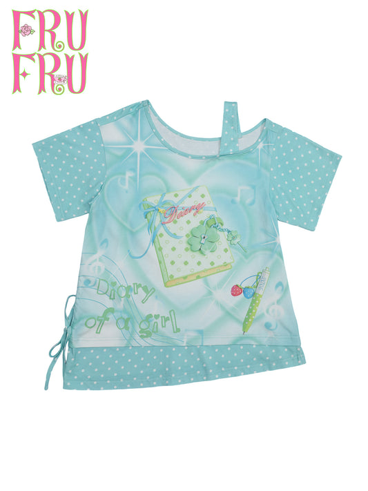 frufru - Lucky Clover Mint Green Oversized Tee tshirt frufru S