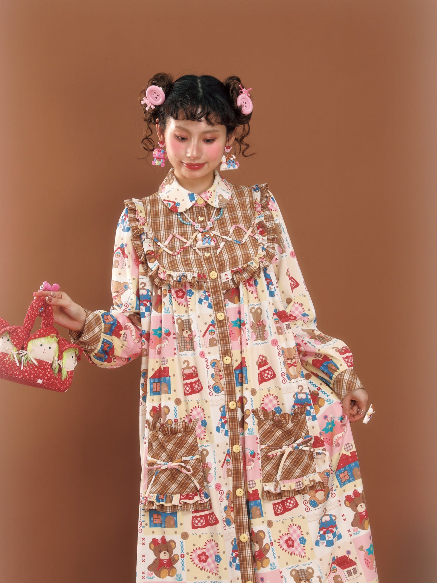 LutraJump - Decora Retro Brown Corduroy Dress dress Lutra Jump